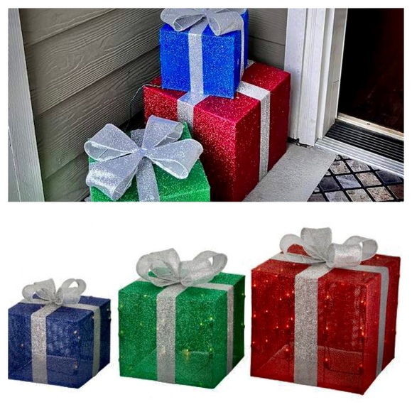 🎄FLASH SALE🎄NIB 3 Lighted Christmas Presents Decorations - Picture 10 of 13